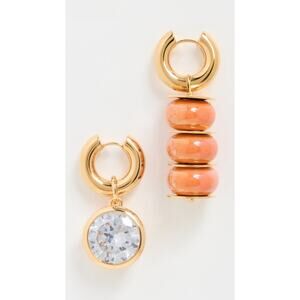 Timeless Pearly Crystal Donuts Earrings Orange - One Size